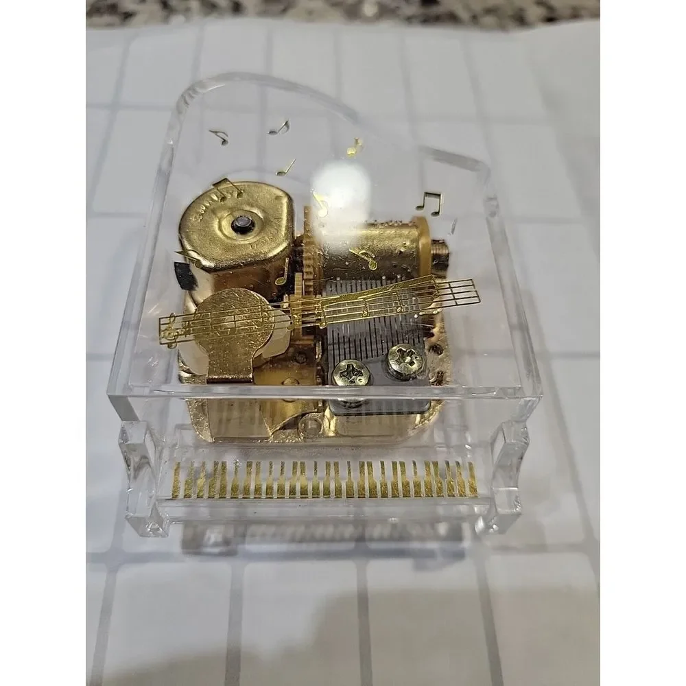 Vintage Sankyo Grand Piano‎ Music Box Made in China - SEE THROUGH